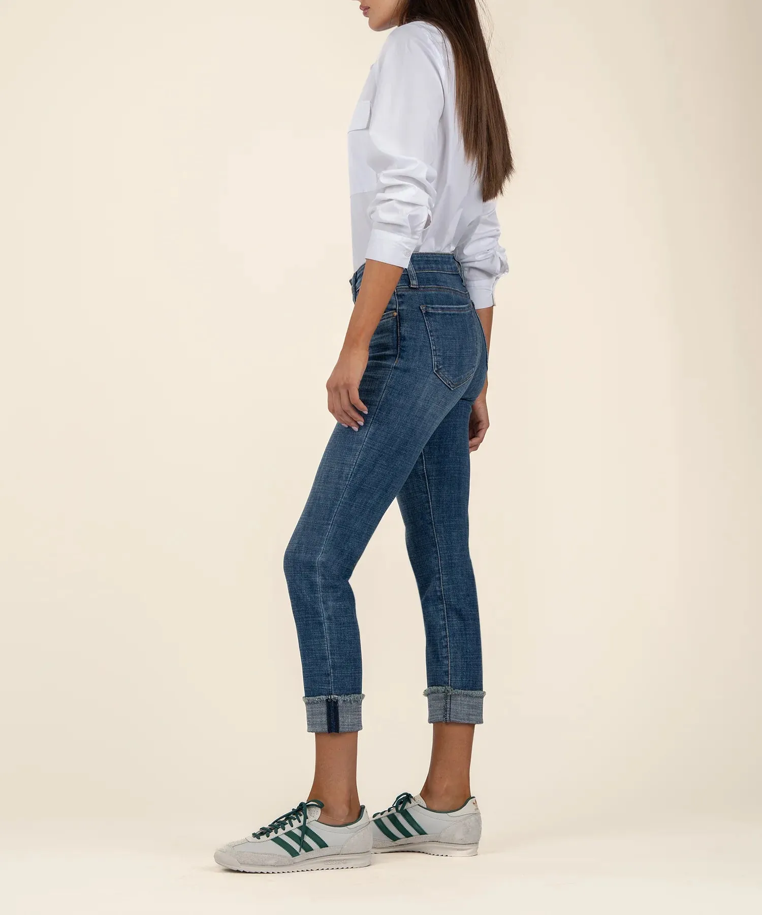 Kut From The Kloth Amy Mid Rise Crop Straight Leg