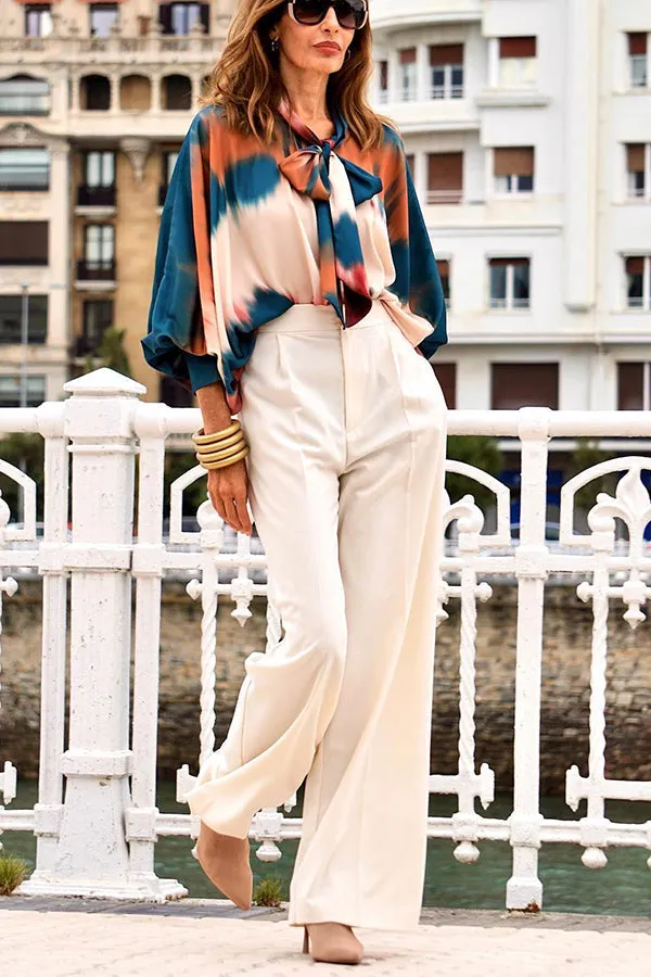 Laurent Tie Neck Tie Dye Printed Blouse