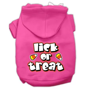 Lick Or Treat Screen Print Pet Hoodies Bright Pink Size XS (8)
