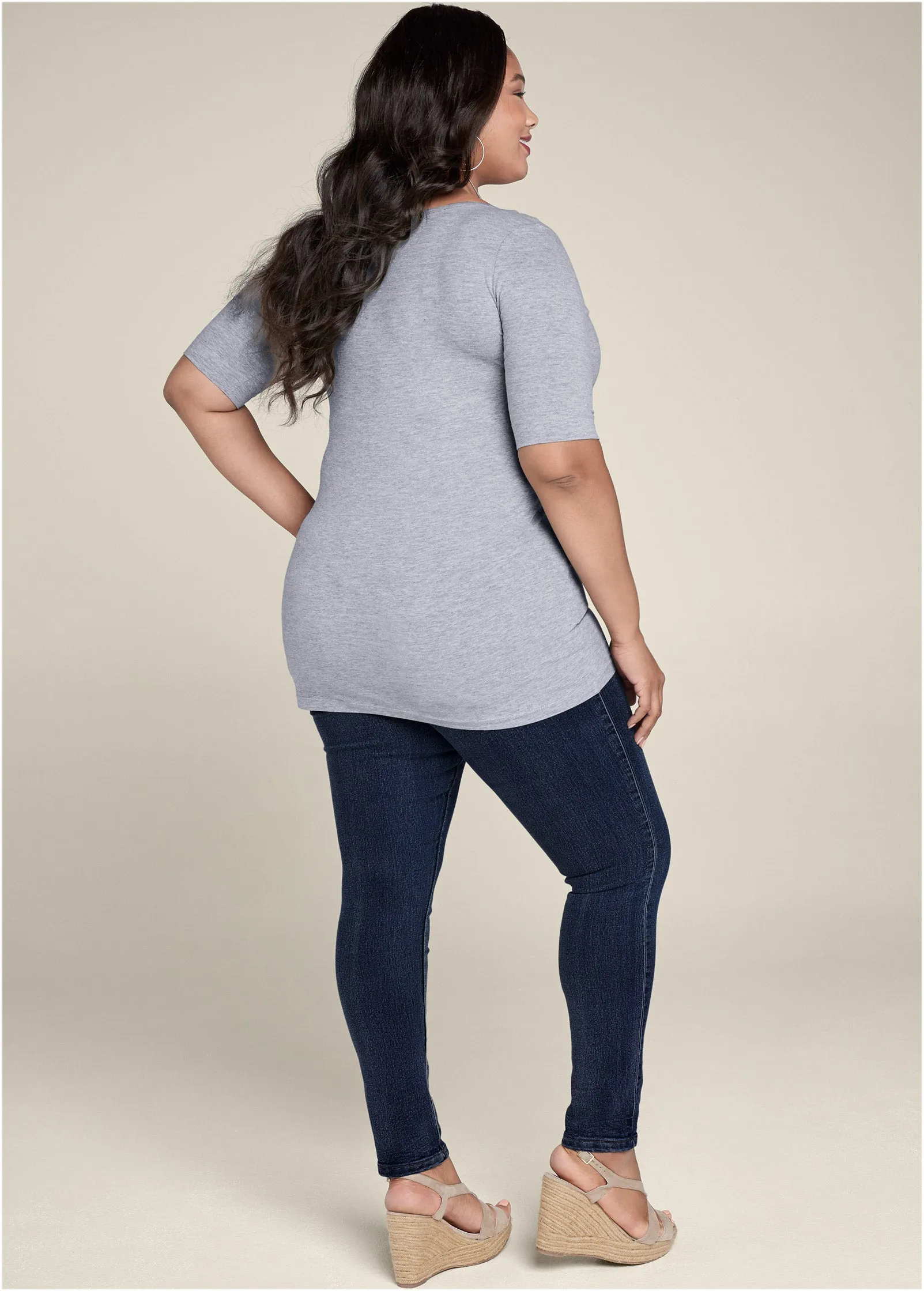 Long And Lean Tee - Light Heather Grey