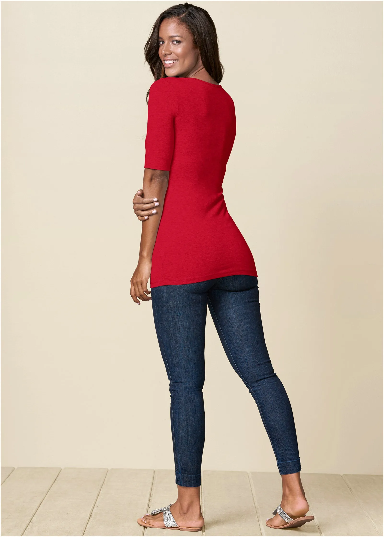 Long And Lean Tee - Red