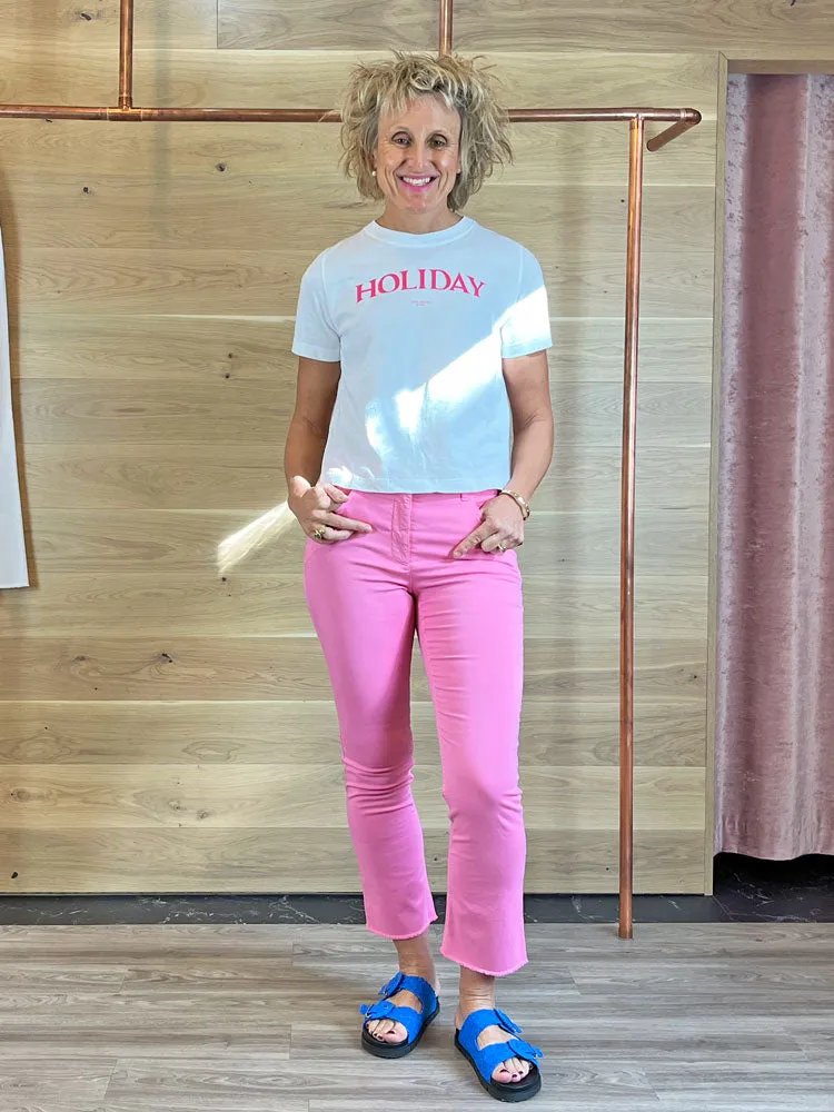 Luisa Cerano Baby Flare Jeans Candy Pink