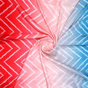 Morden Colours Of Zigzag Digital Printed Fabric - Crepe