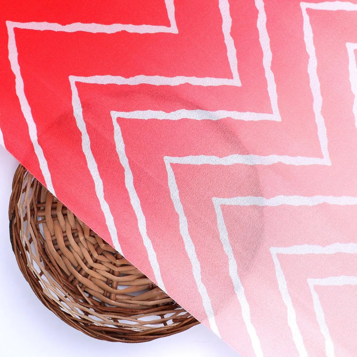 Morden Colours Of Zigzag Digital Printed Fabric - Crepe