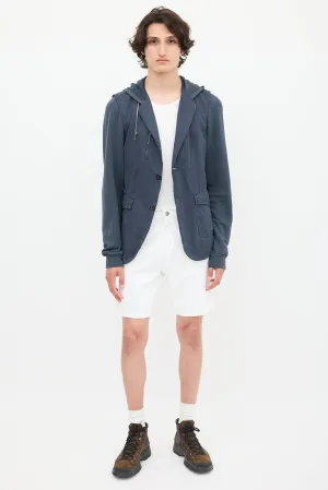 Navy Hooded Layered Jacket