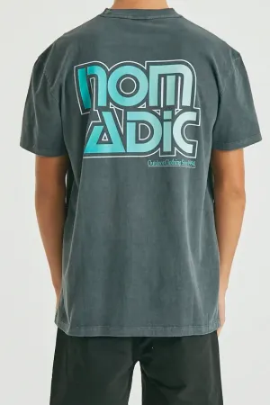 NOMADIC PARADISE Mens Atlas Relaxed Tee Shirt Pigment Asphalt