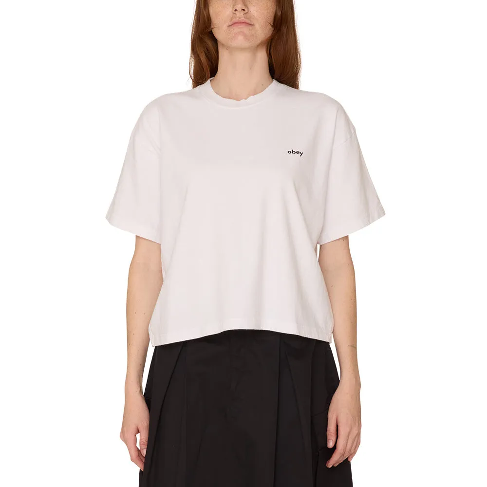 OBEY WATER COLOR FLOWER RAEGAN TEE // WHITE