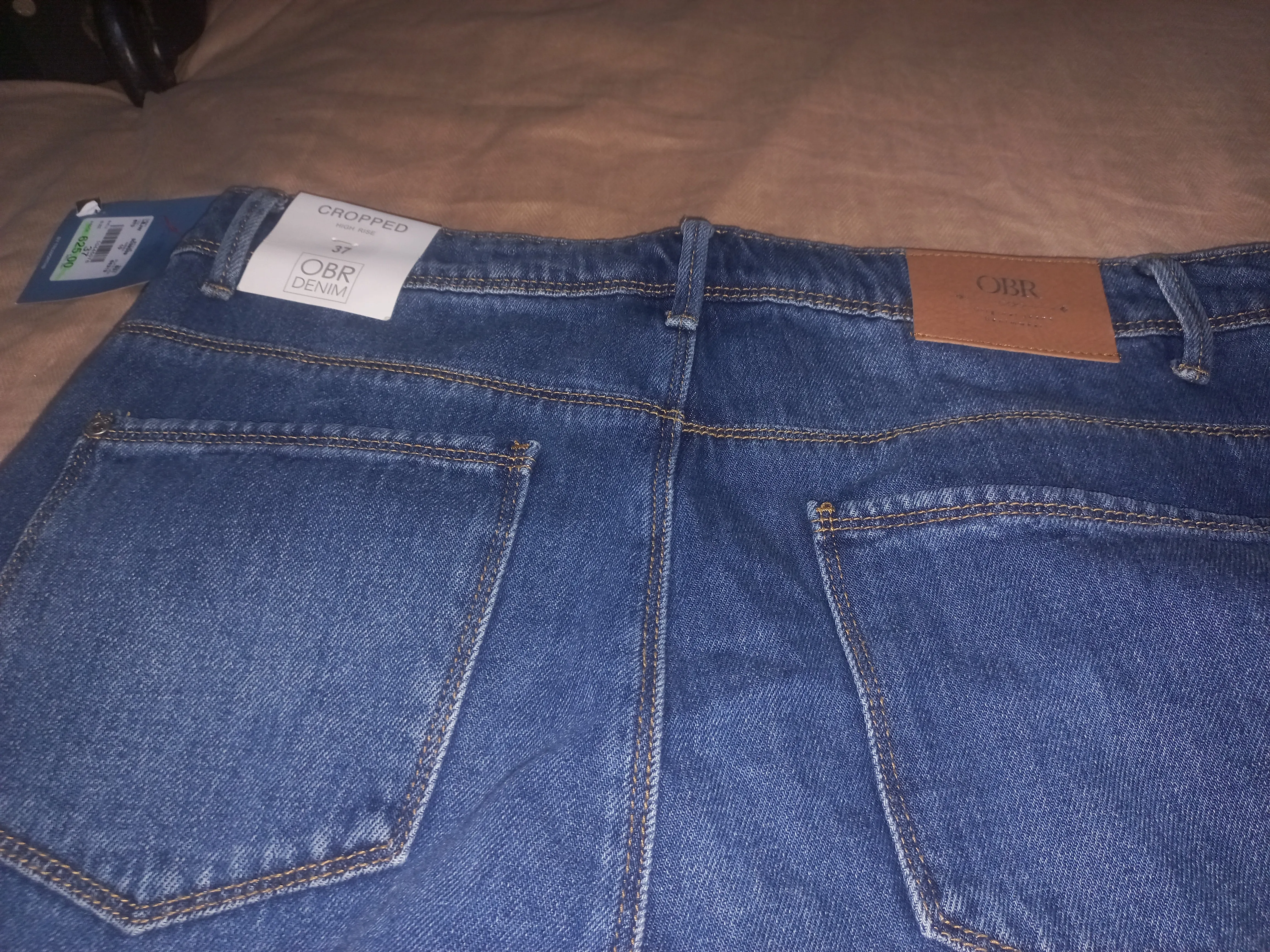 OBR Cropped High Rise Jeans Size 37