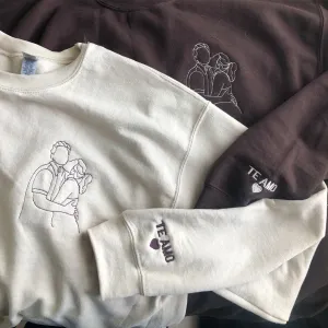 Personalized Anniversary Gifts for Couples, Custom Embroidered Sweatshirt / Hoodie Matching Wedding 1 - 50 Year