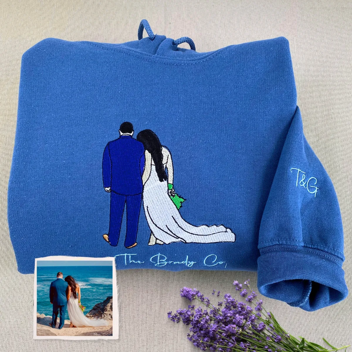 Personalized Anniversary Gifts for Couples, Custom Embroidered Sweatshirt / Hoodie Matching Wedding 1 - 50 Year