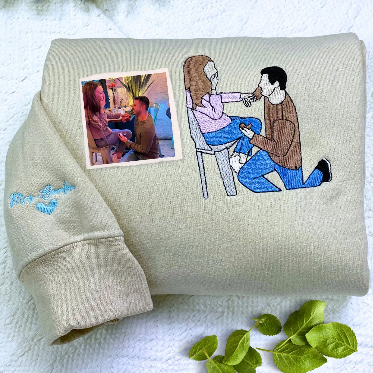 Personalized Anniversary Gifts for Couples, Custom Embroidered Sweatshirt / Hoodie Matching Wedding 1 - 50 Year