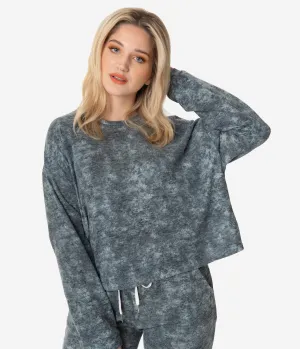 Plus Size Charcoal Grey Fleece Pullover Sweatshirt