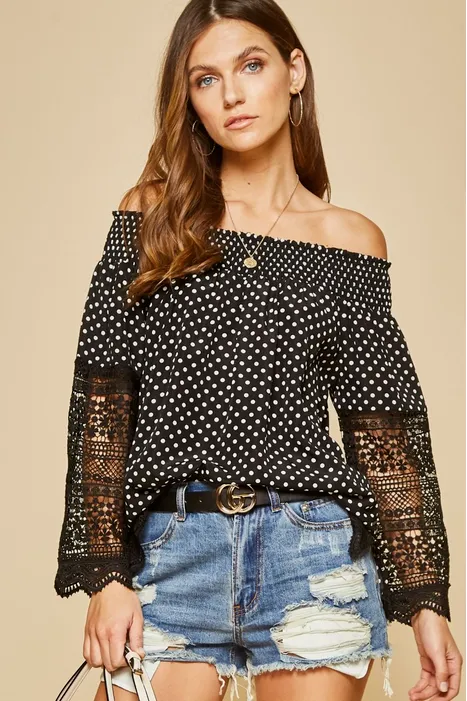 Polka Dots and Lace Top