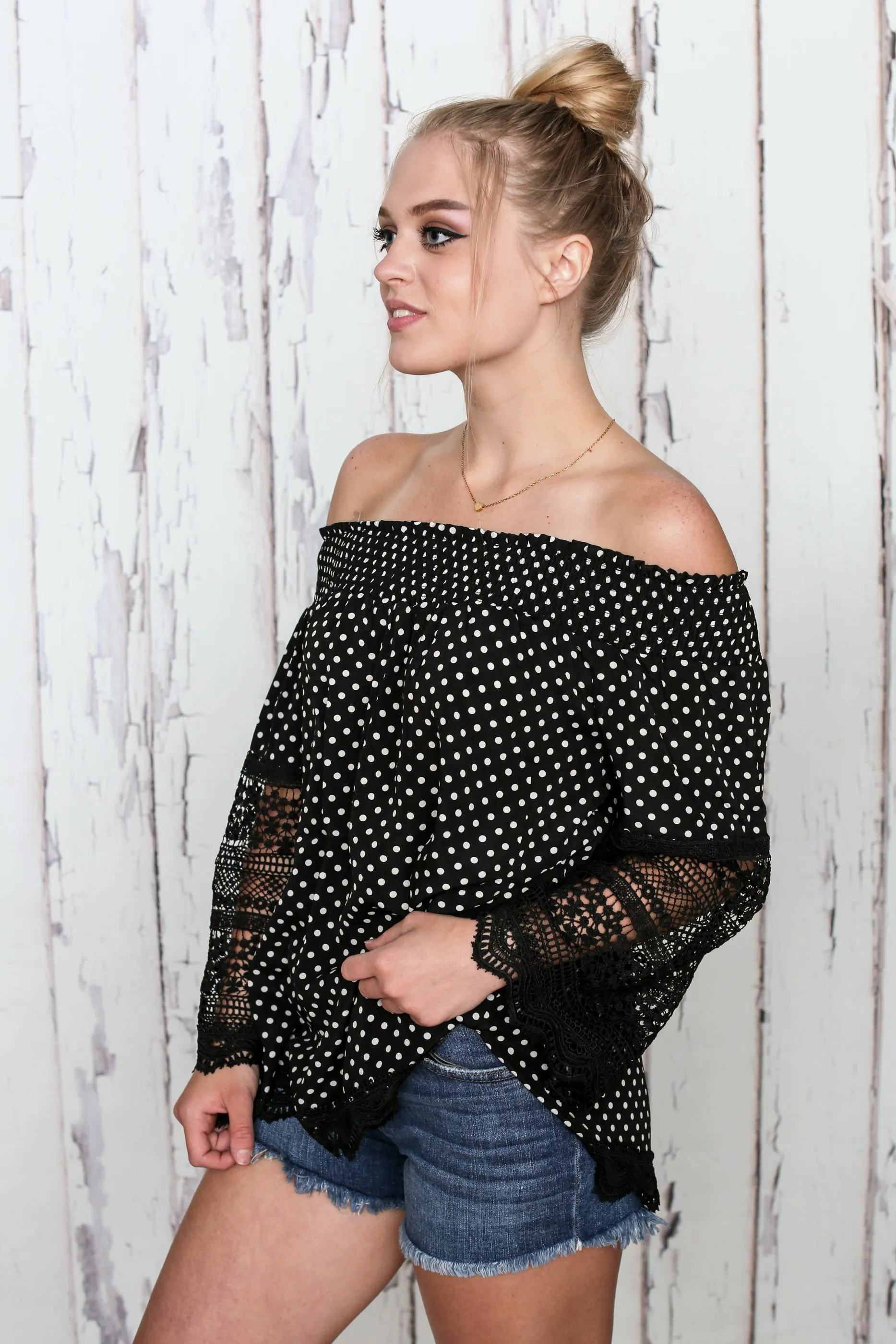 Polka Dots and Lace Top
