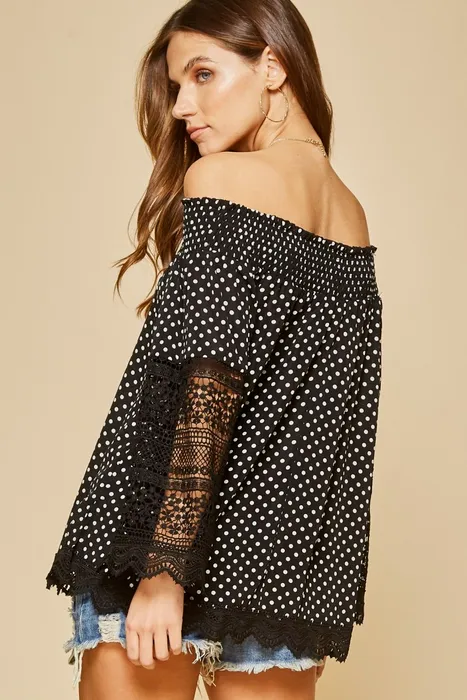 Polka Dots and Lace Top