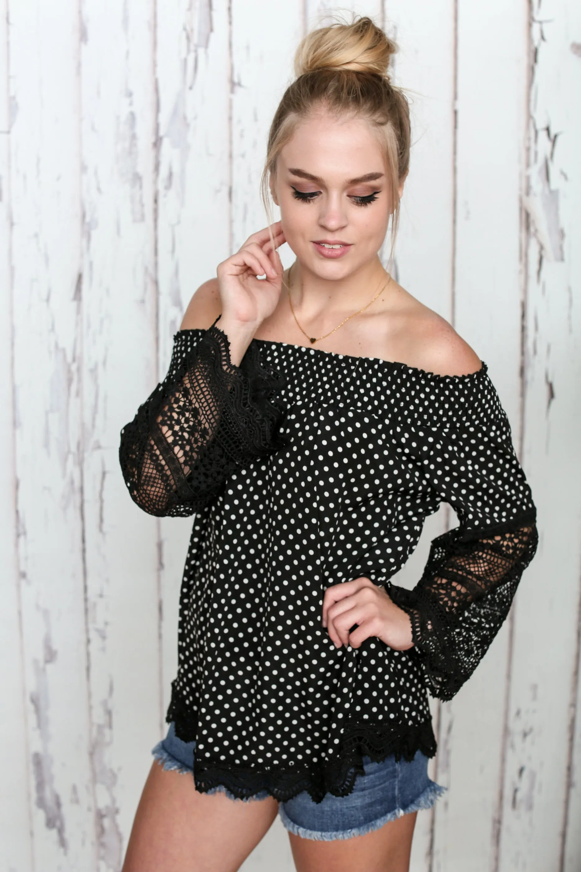Polka Dots and Lace Top