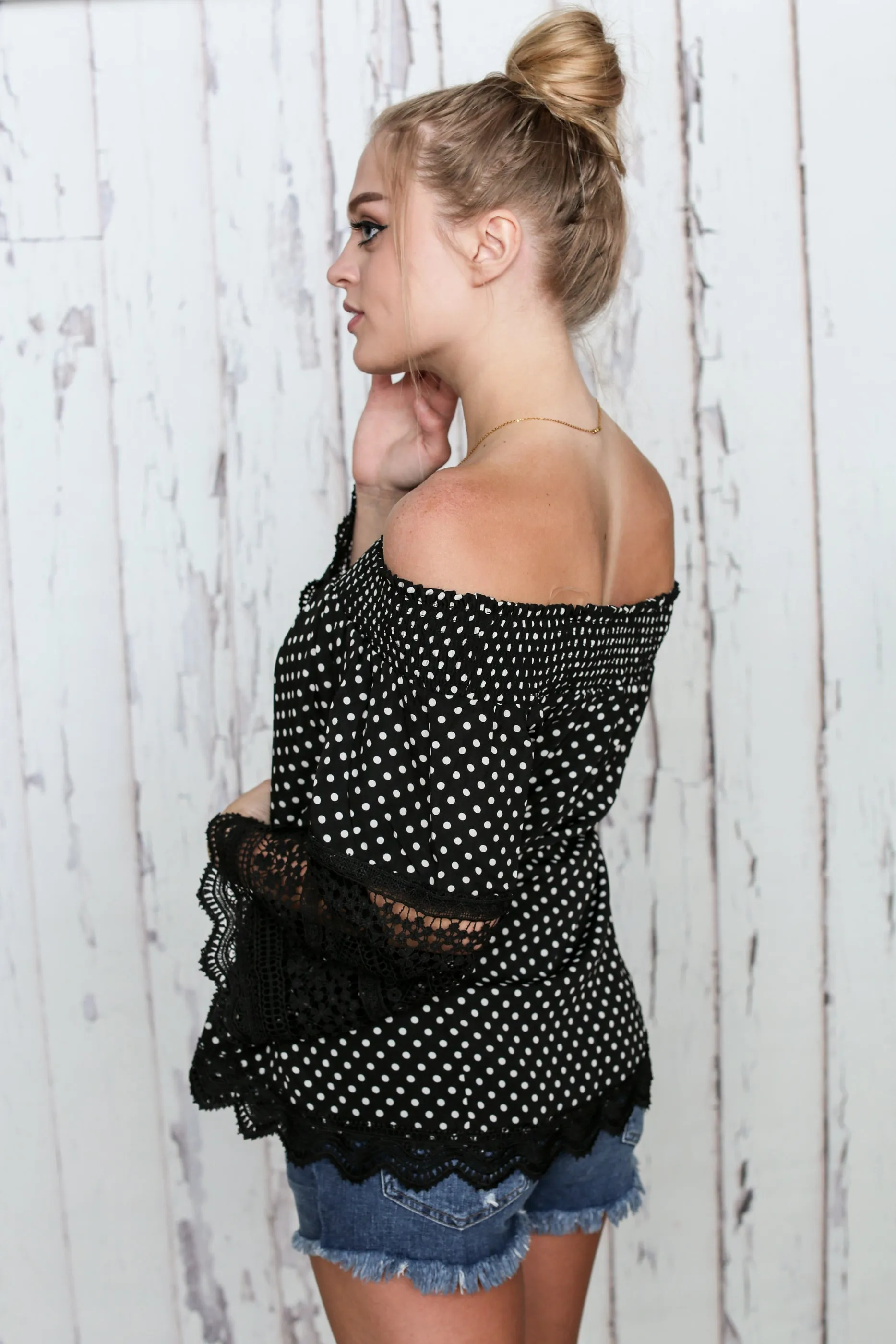 Polka Dots and Lace Top