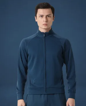 Rare Rabbit Articale Men's Azil Oyester Teal High Neck Zip-Up Jacket