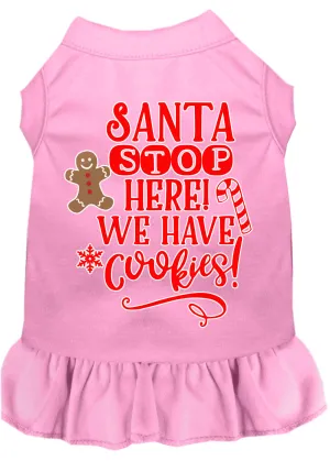 Santa, We Have Cookies Screen Print Dog Dress Light Pink Xxl