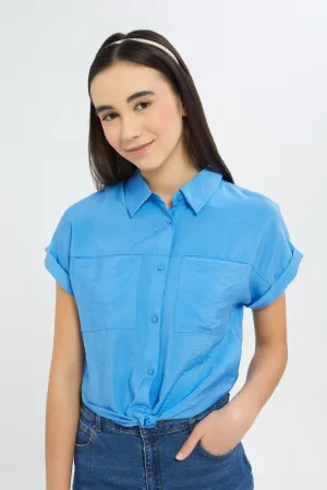 Senior Girls Blue Front Tie Shirt