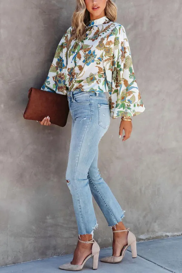Shady Grove Printed Balloon Sleeve Blouse