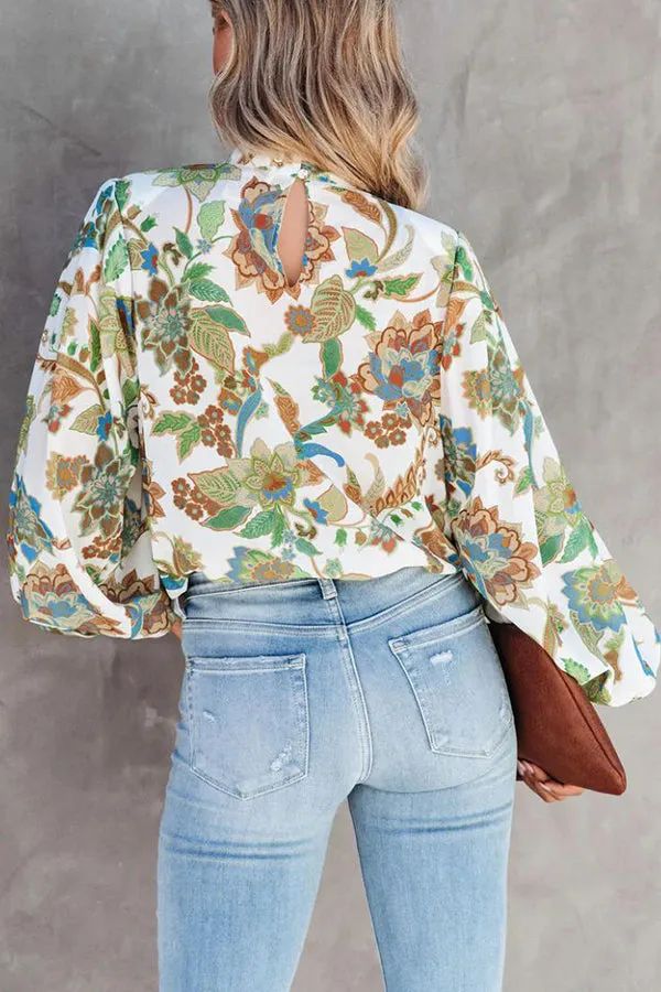 Shady Grove Printed Balloon Sleeve Blouse