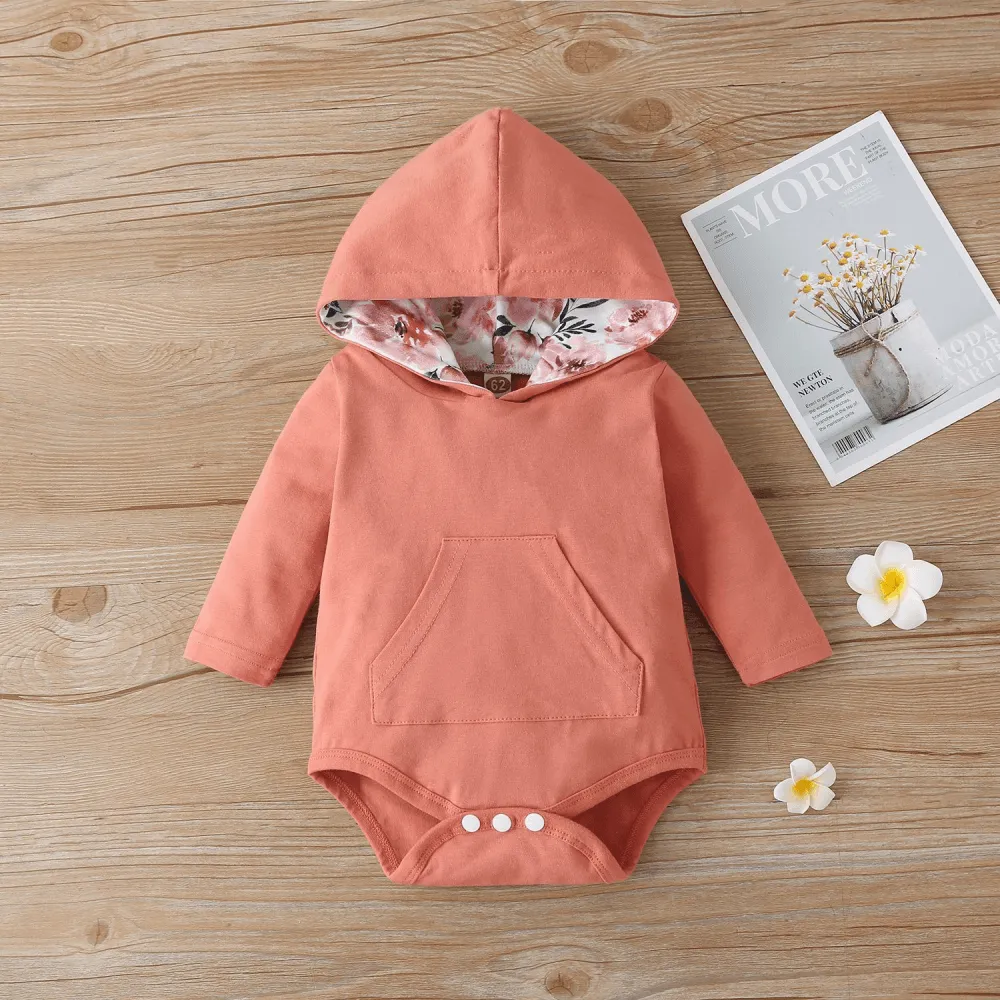 Shattered flowers Baby Girls Long Sleeve Hooded Romper and Pants baby clothing suppliers