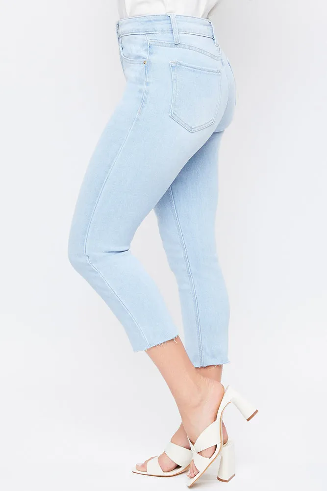 Slim Straight Raw Hem in Bleach by YMI