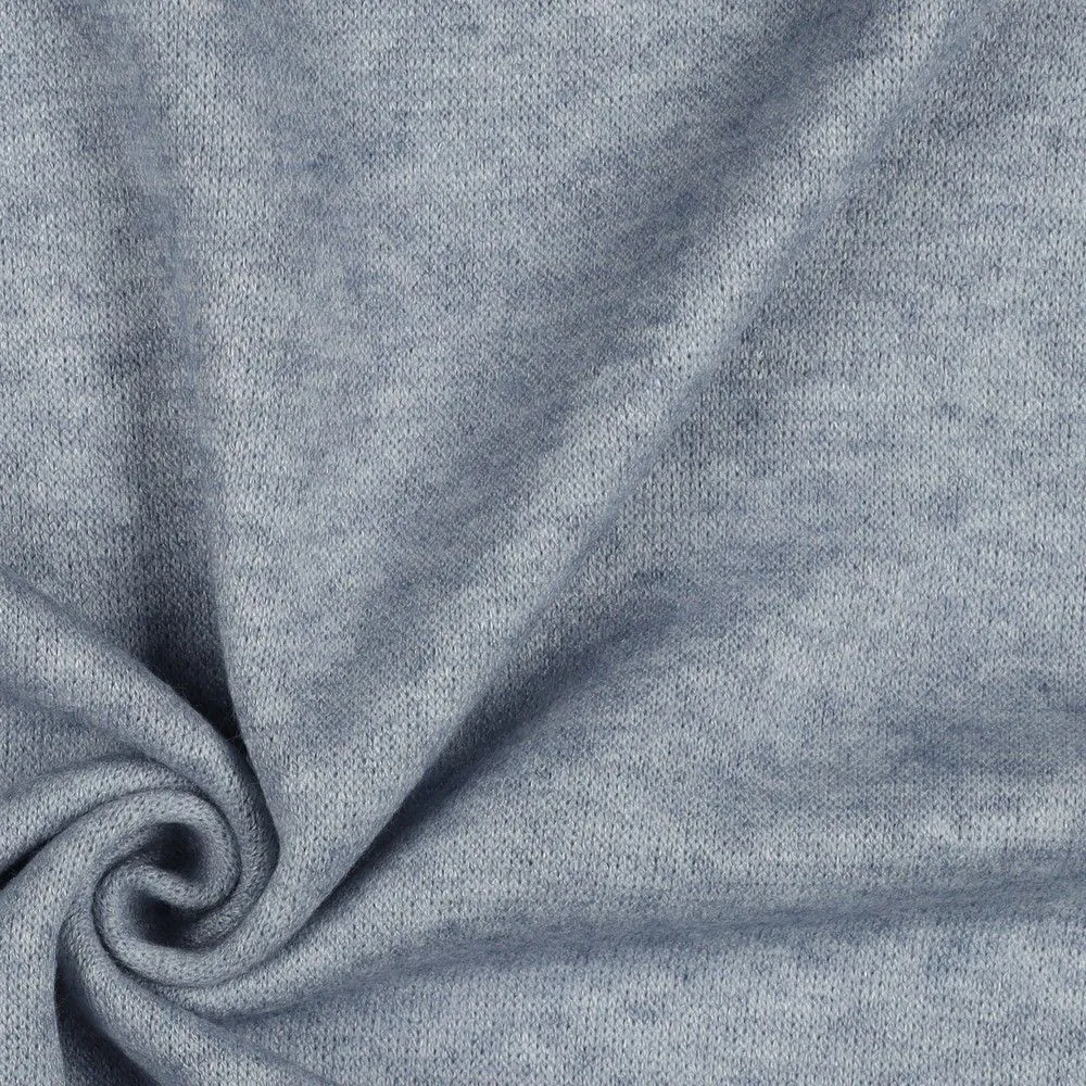 Snug Viscose Blend Sweater Knit in Mist Blue Melange