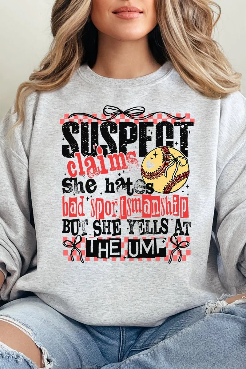 Softball Suspect Yells At The Ump Heavy-weight Crew Sweatshirt