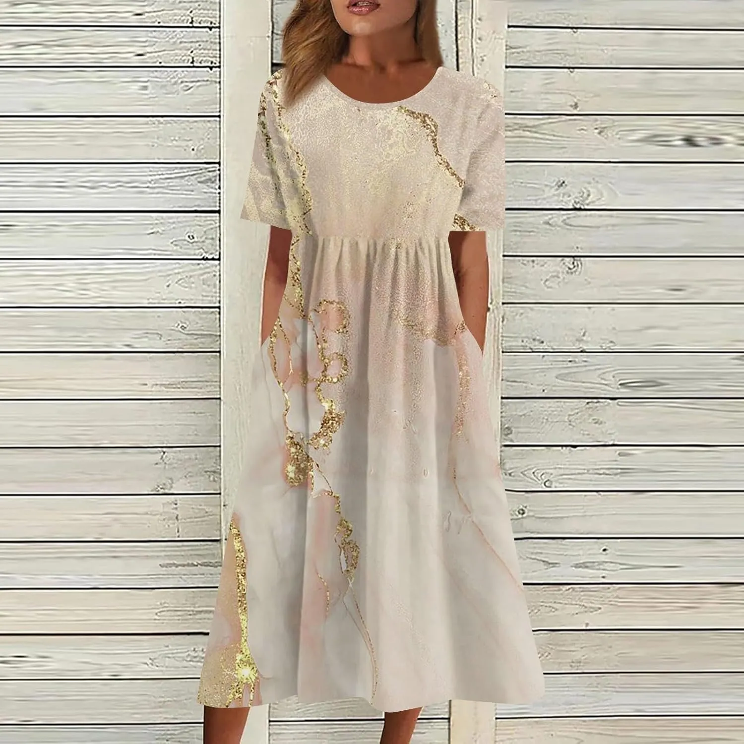 Spring Dresses for Women 2025 Short Sleeve Crew Neck Floral Long Flowy Dress Summer Dresses for Women 2025 Going Out Dress