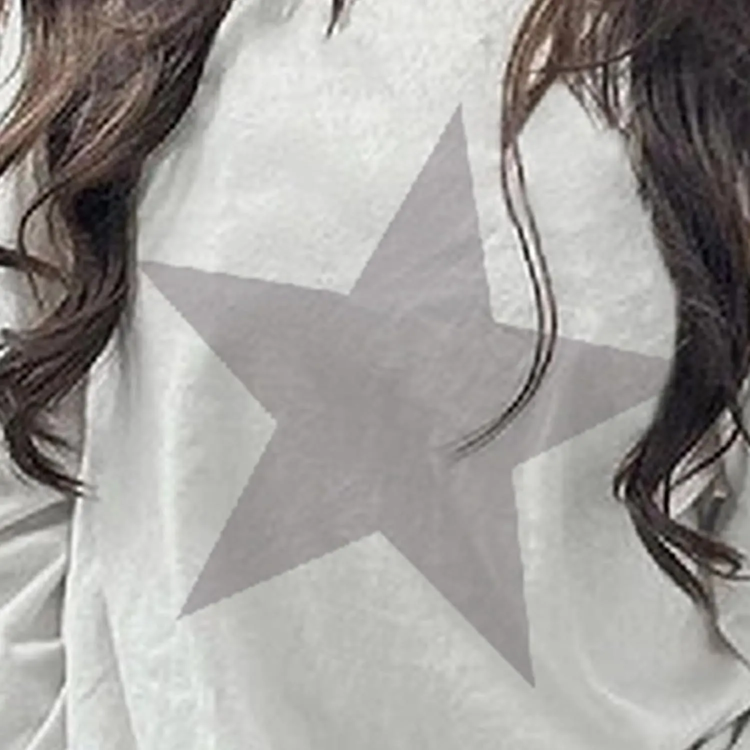 Star Graphic Vintage Sweatshirts Off The Shoulder Long Sleeve Top for Women Streetwear Grunge Loose Shirts Pullover