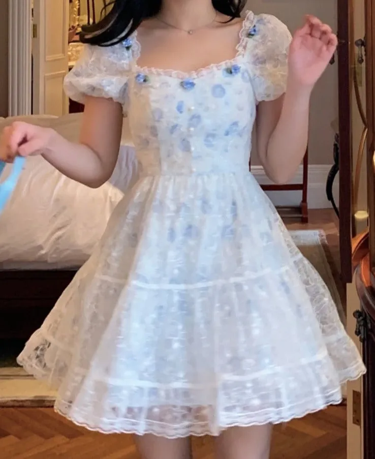 Sweet Floral Lace Dress