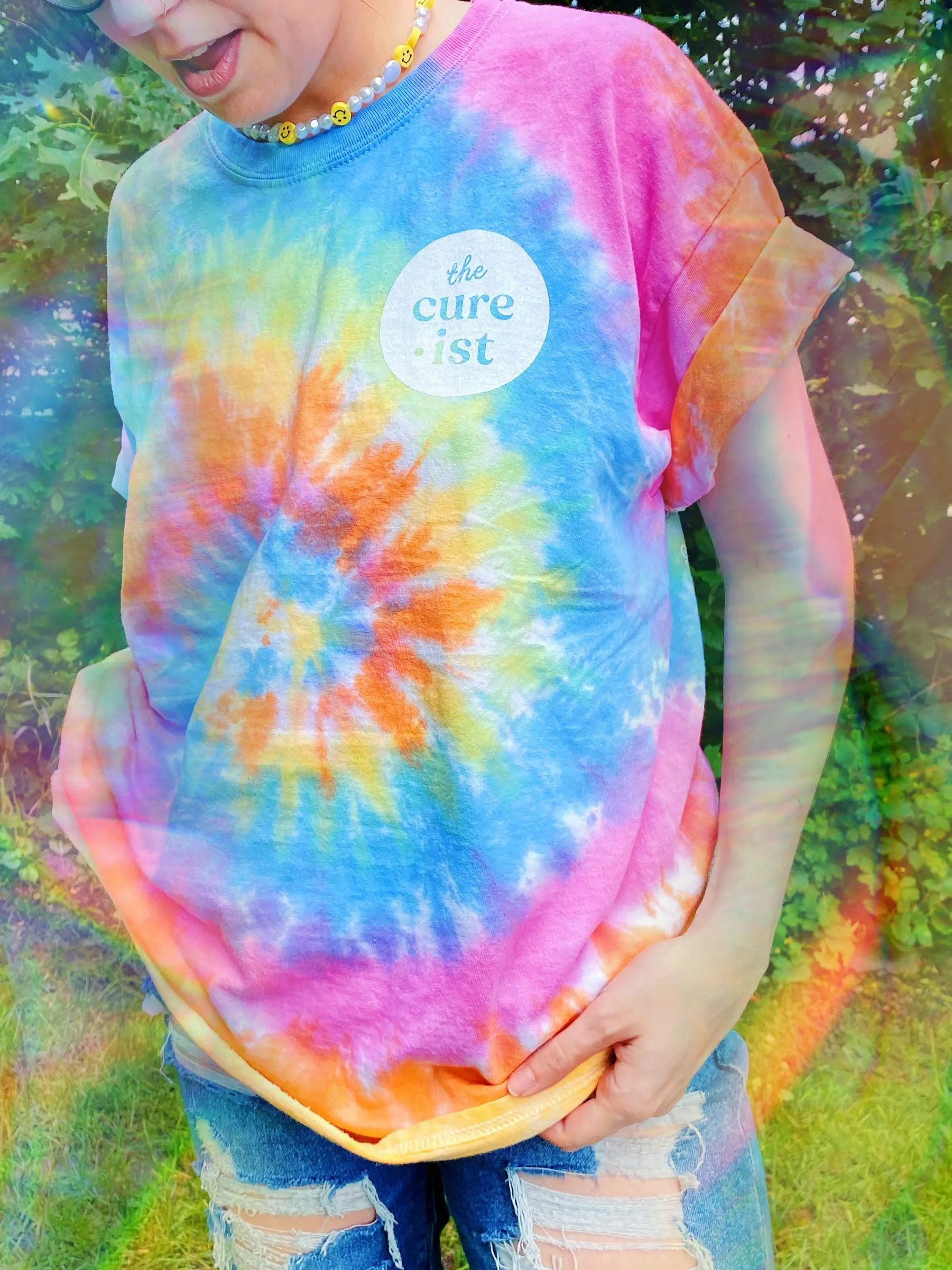 The Cureist Black Tie Dye Tee - Self care for all the feels
