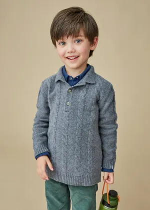 The Dark Grey Merino Cashmere Polo