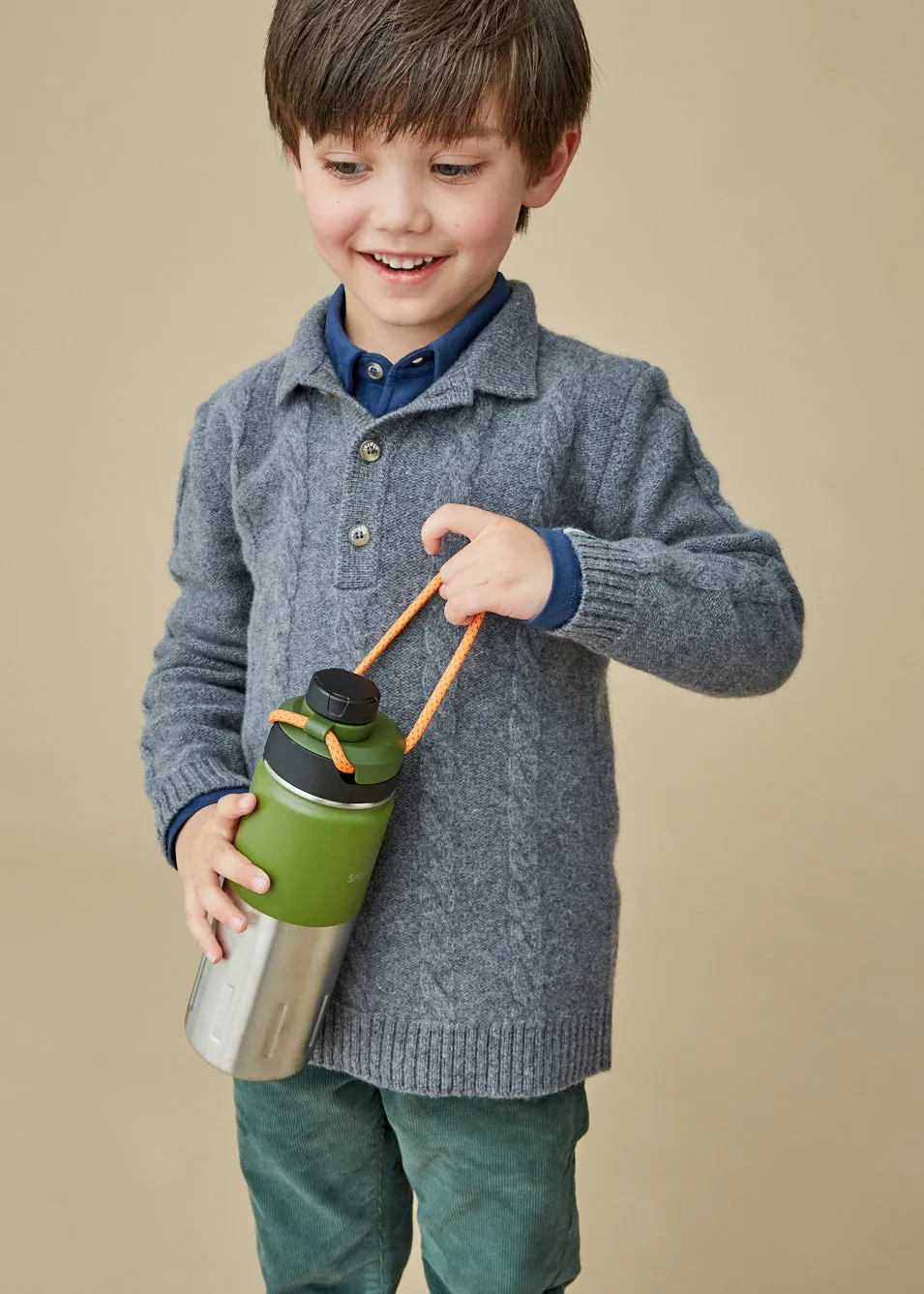 The Dark Grey Merino Cashmere Polo