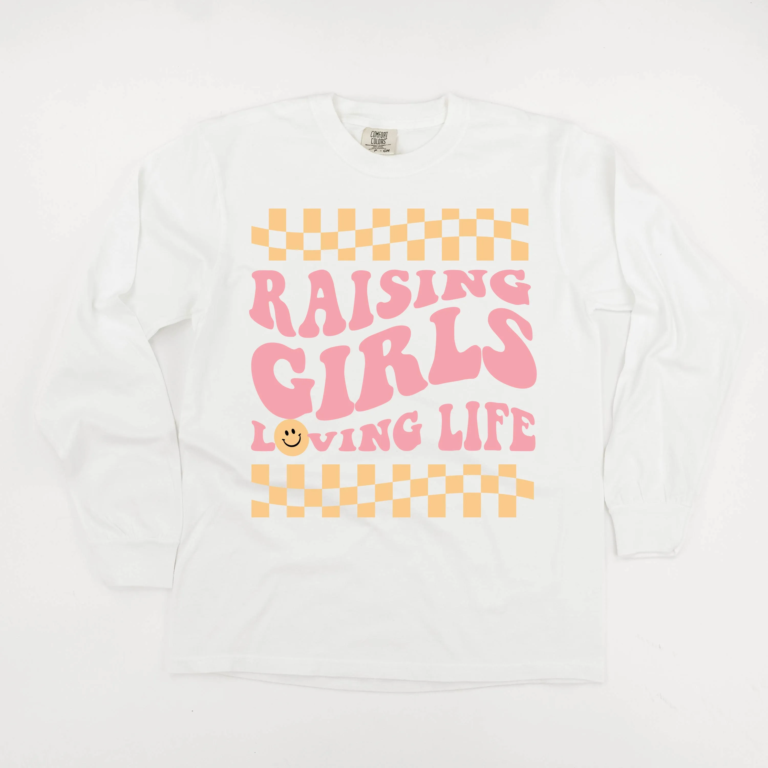 THE RETRO EDIT - Raising Girls Loving Life - LONG SLEEVE COMFORT COLORS TEE