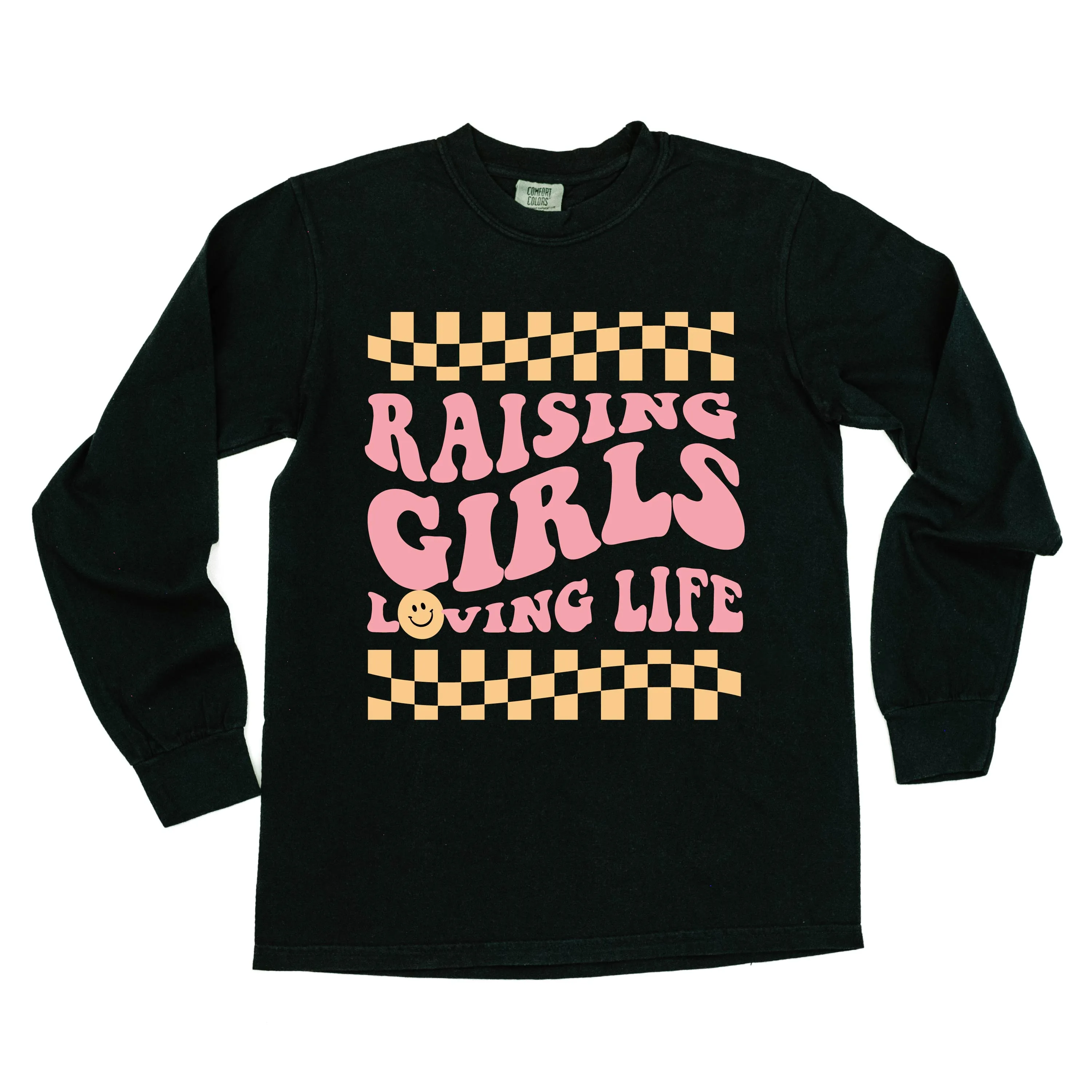 THE RETRO EDIT - Raising Girls Loving Life - LONG SLEEVE COMFORT COLORS TEE