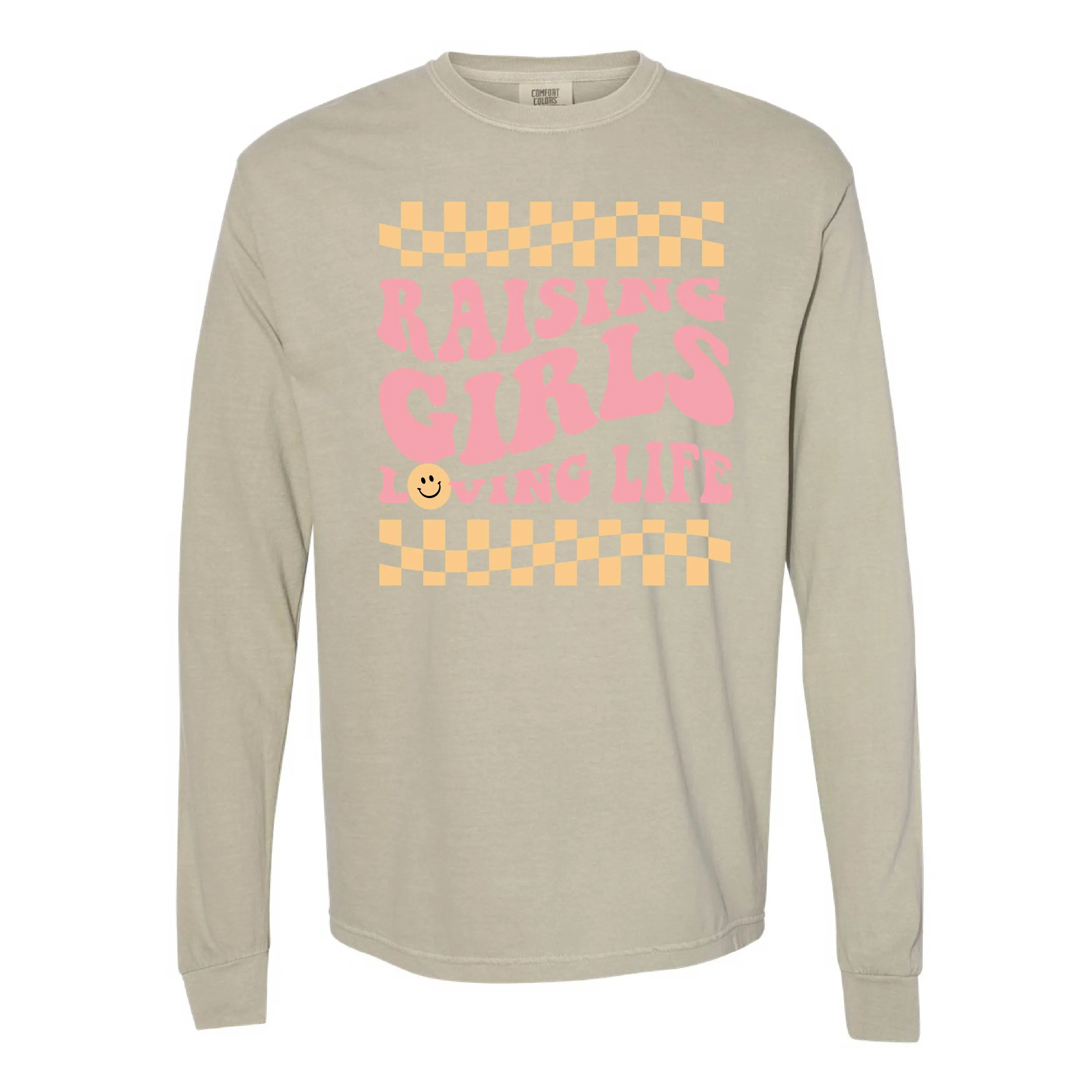 THE RETRO EDIT - Raising Girls Loving Life - LONG SLEEVE COMFORT COLORS TEE