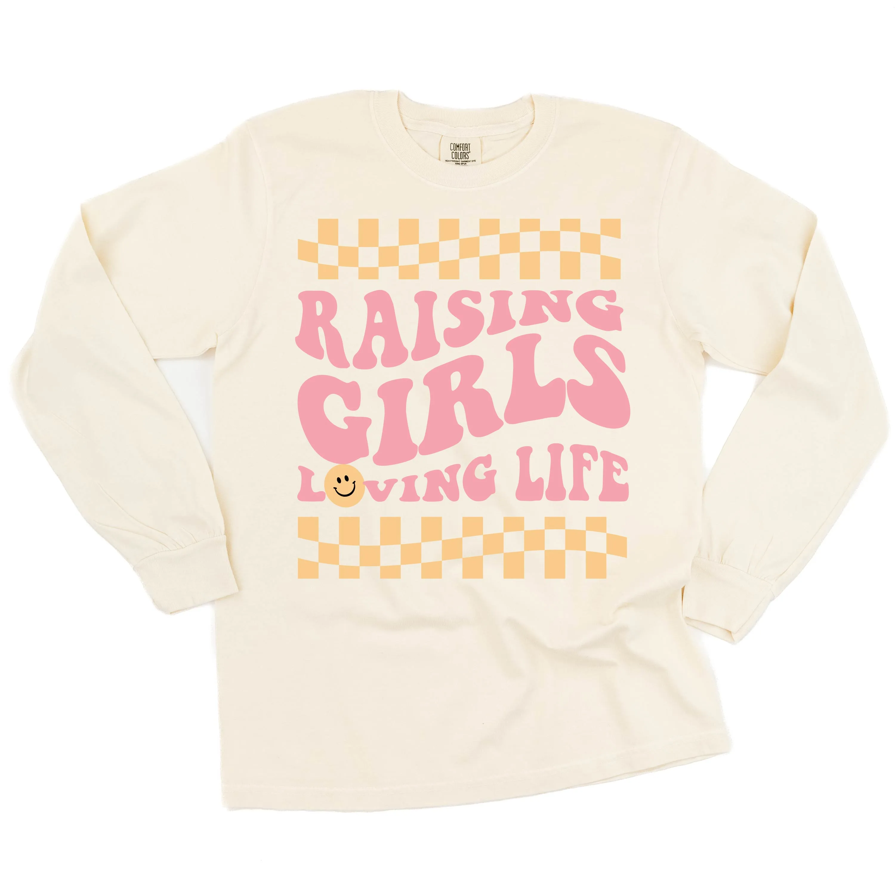 THE RETRO EDIT - Raising Girls Loving Life - LONG SLEEVE COMFORT COLORS TEE
