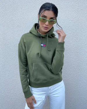 Tommy Jeans Women's Center Badge Hoodie Northwood Olive