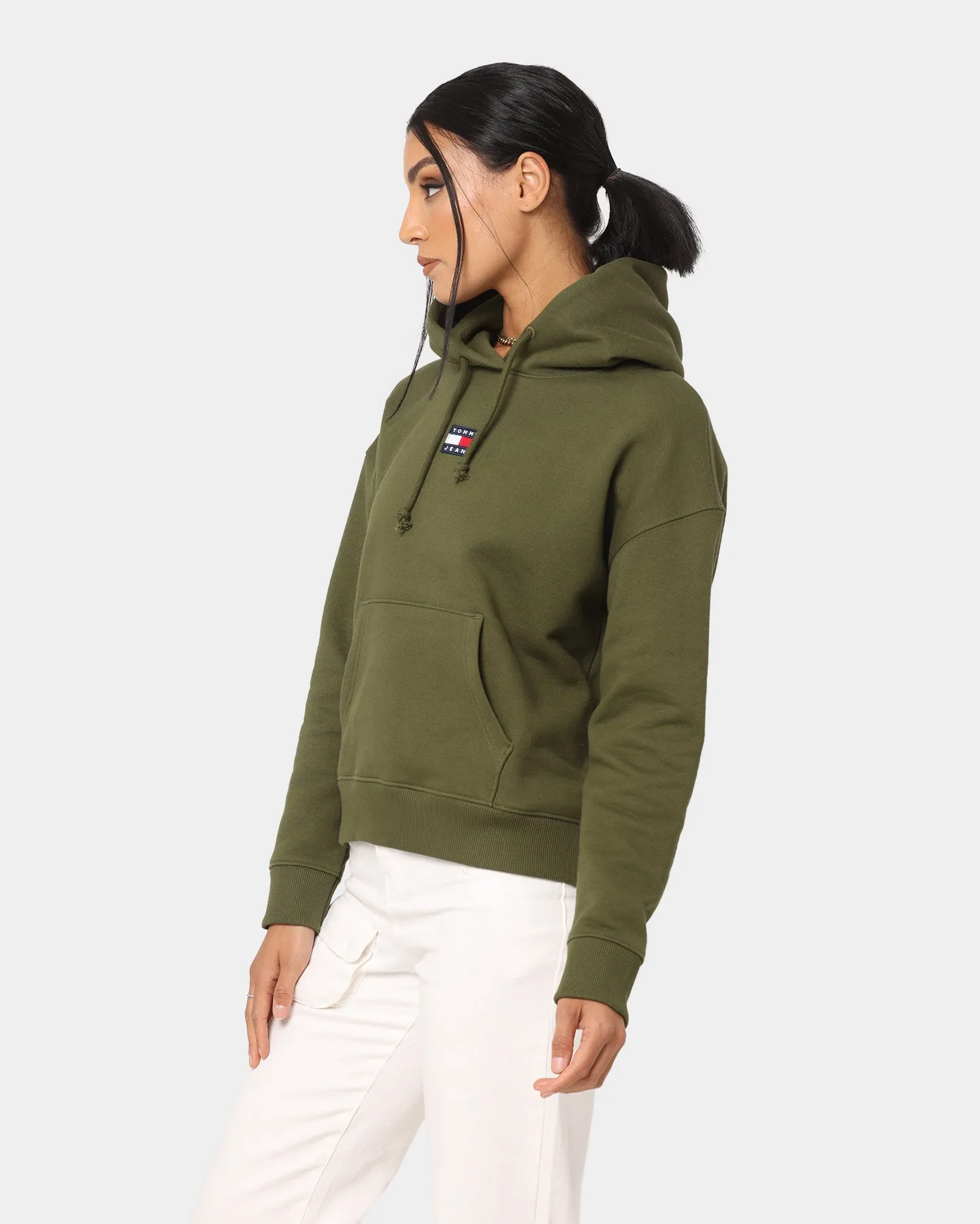 Tommy Jeans Women's Center Badge Hoodie Northwood Olive