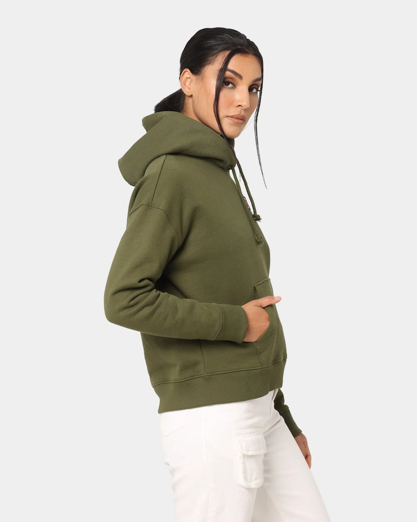 Tommy Jeans Women's Center Badge Hoodie Northwood Olive