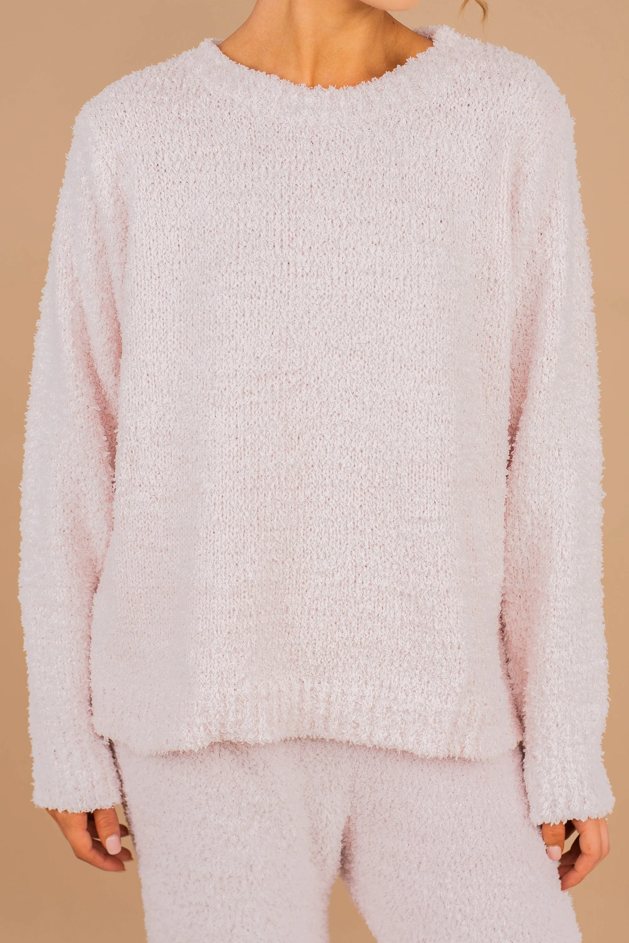 Too Cozy To Care Powder Pink Pullover