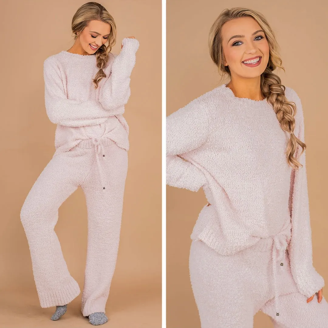 Too Cozy To Care Powder Pink Pullover
