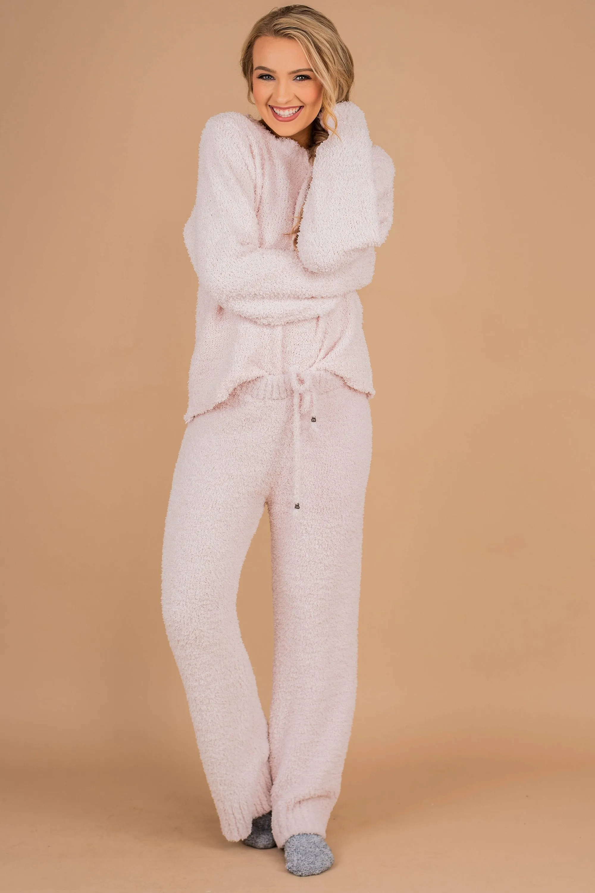 Too Cozy To Care Powder Pink Pullover