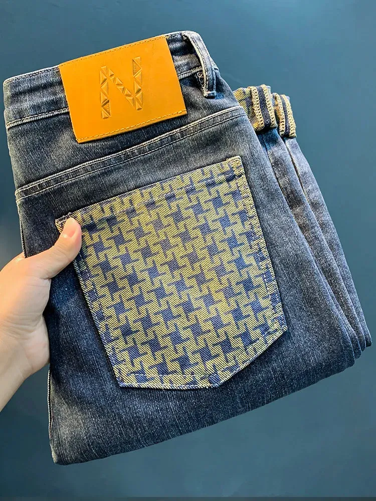 Trendy Geometric Printed Loose Jeans
