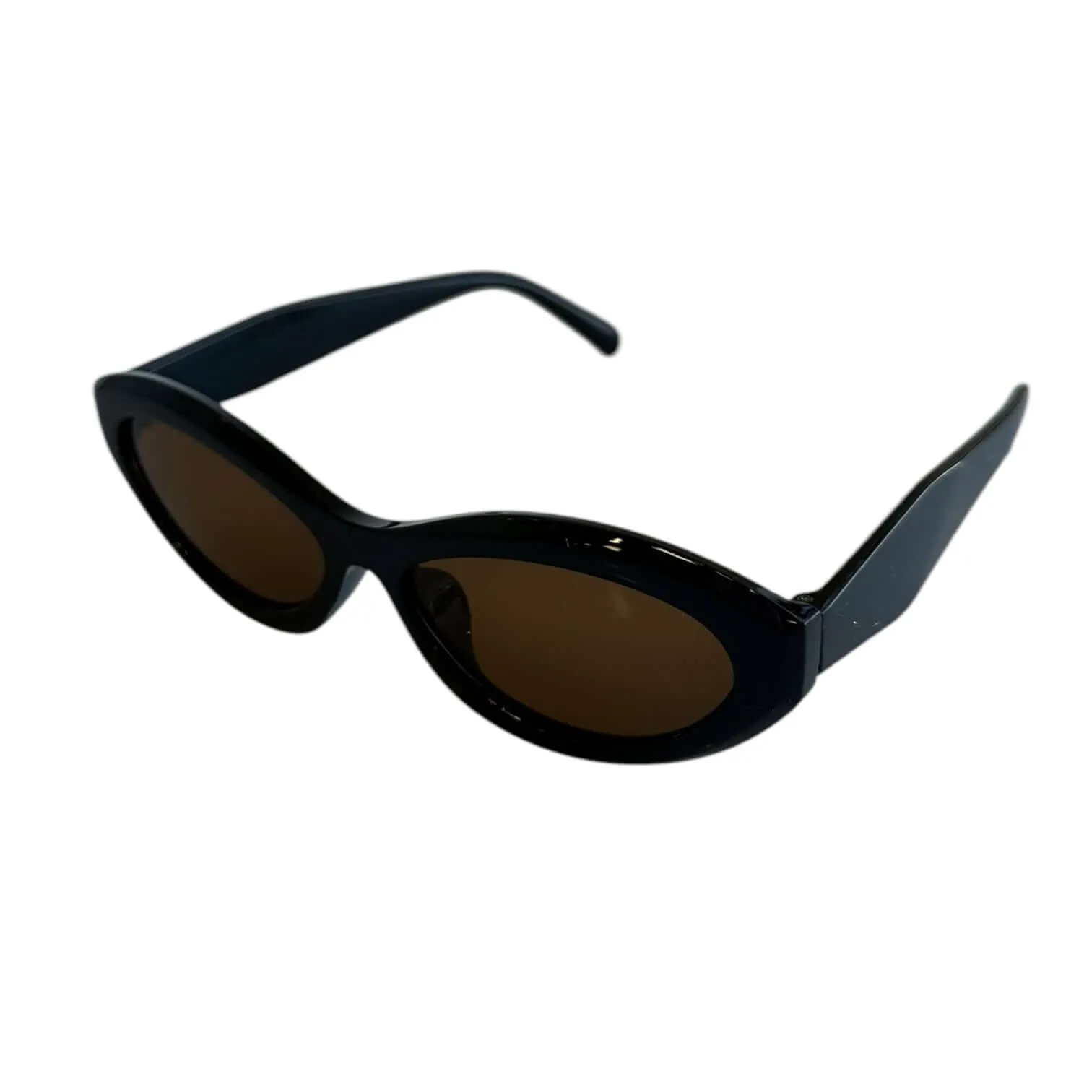 Trendy Oval Sunglasses - Brown
