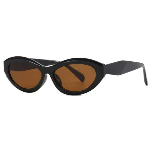 Trendy Oval Sunglasses - Brown