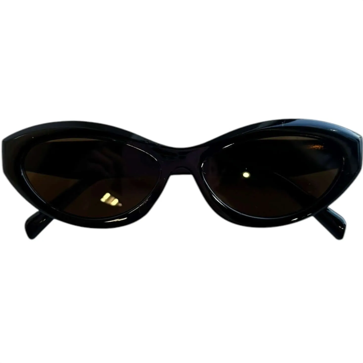 Trendy Oval Sunglasses - Brown
